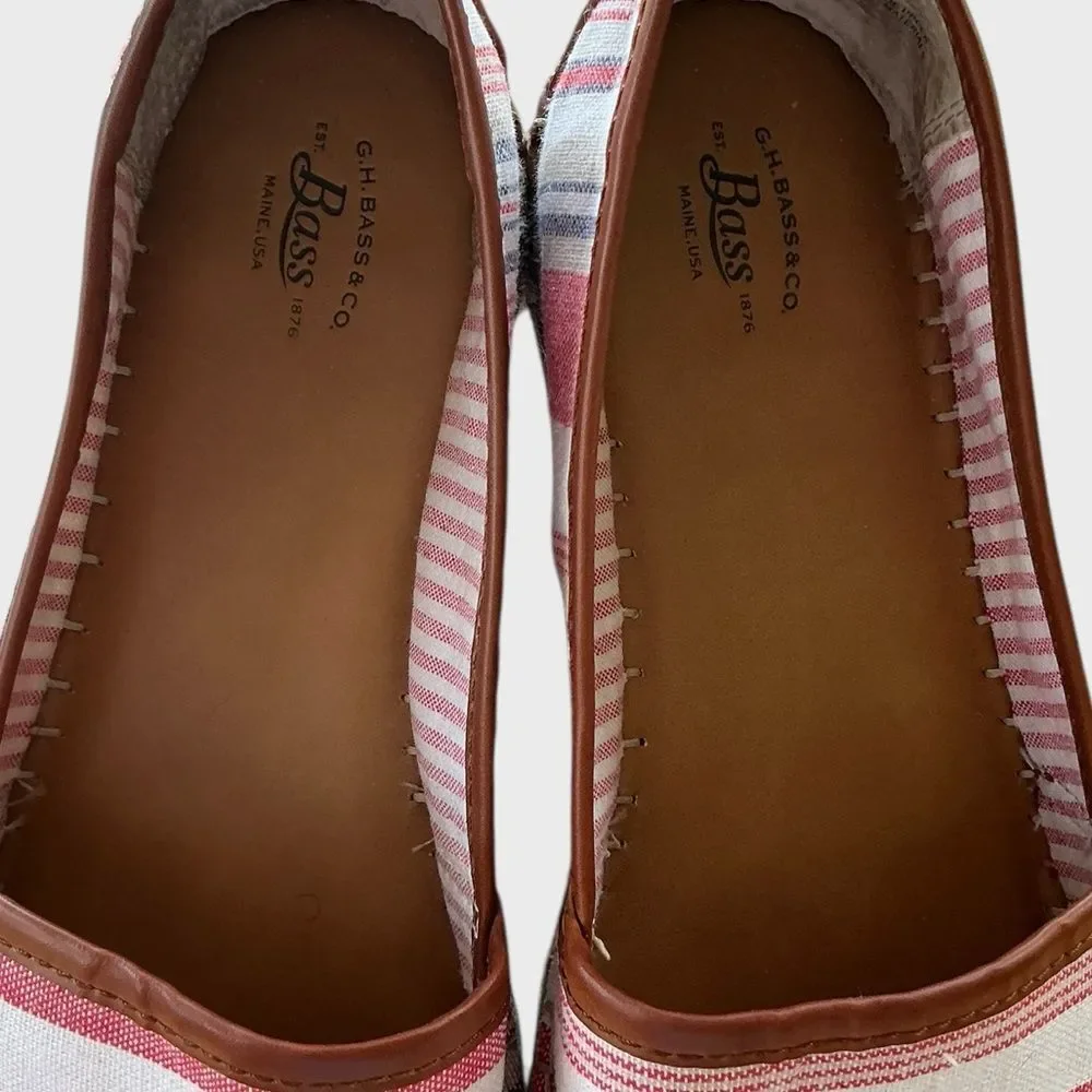 G.H. Bass & Co. Striped Canvas Espadrille Flats Women’s Size 9M
